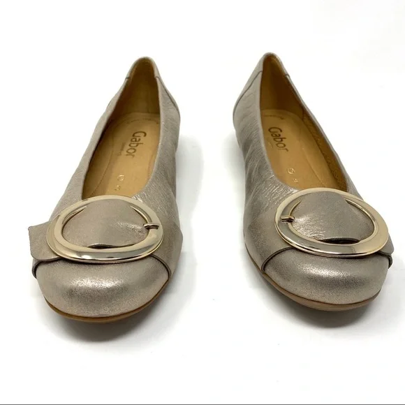 Gabor Gold metallic buckle ballet flats 22.624.62 - Picture 3 of 8